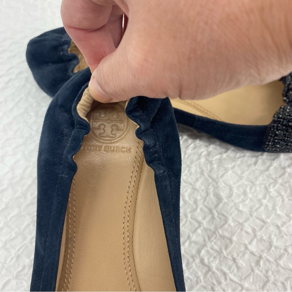 Tory Burch Midnight Blue Ballet Flats Size 8 - Picture 3 of 5
